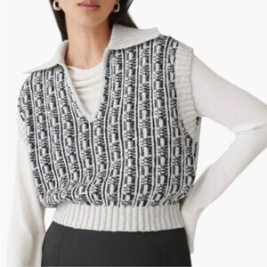 & Other Stories B/W Sweater Vest
